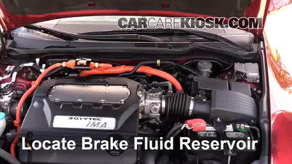 2007 Honda Accord Hybrid 3.0L V6 Brake Fluid Check Fluid Level